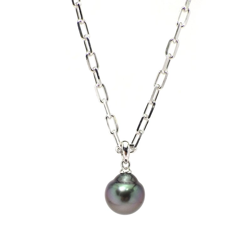 南洋黒蝶バロック真珠ペンダントネックレス　SILVER925 70cm R70611 - 項鍊 - 珍珠 