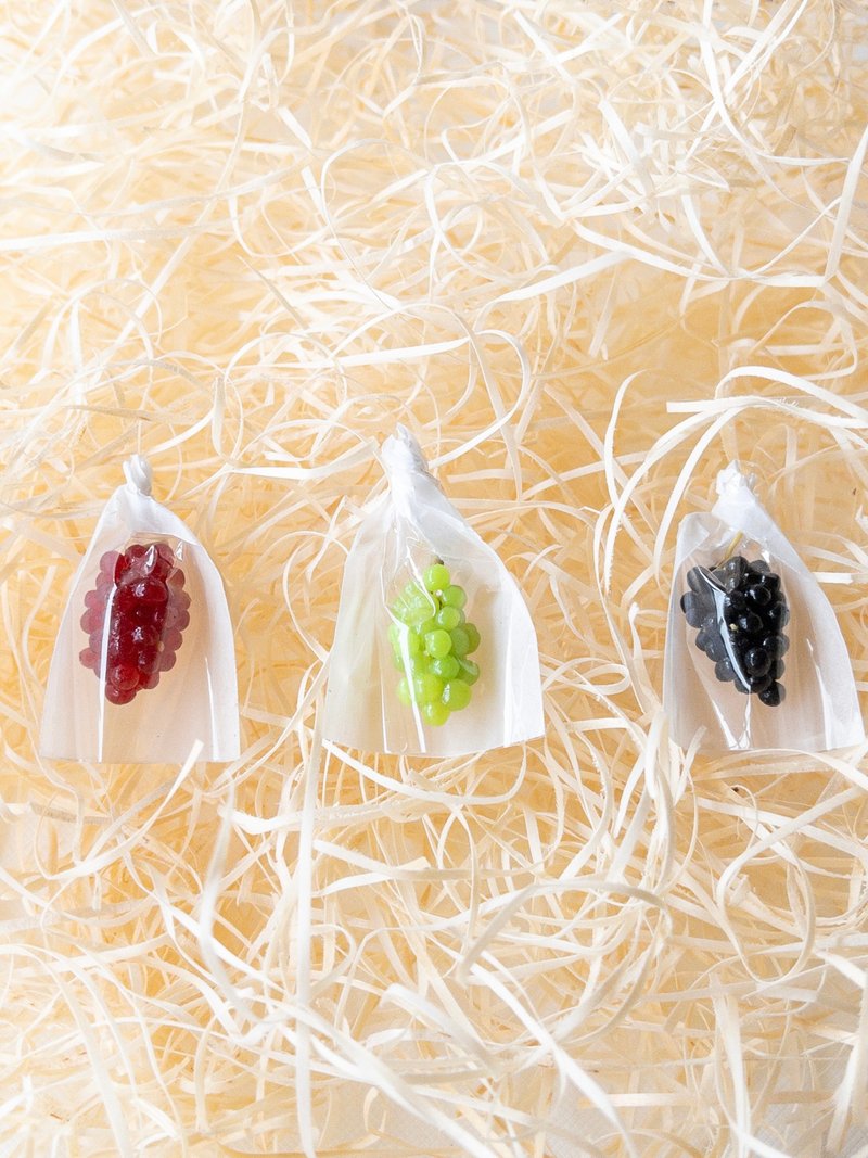 Miniature food grape set of 3 types miniature - ตุ๊กตา - ดินเหนียว สีม่วง