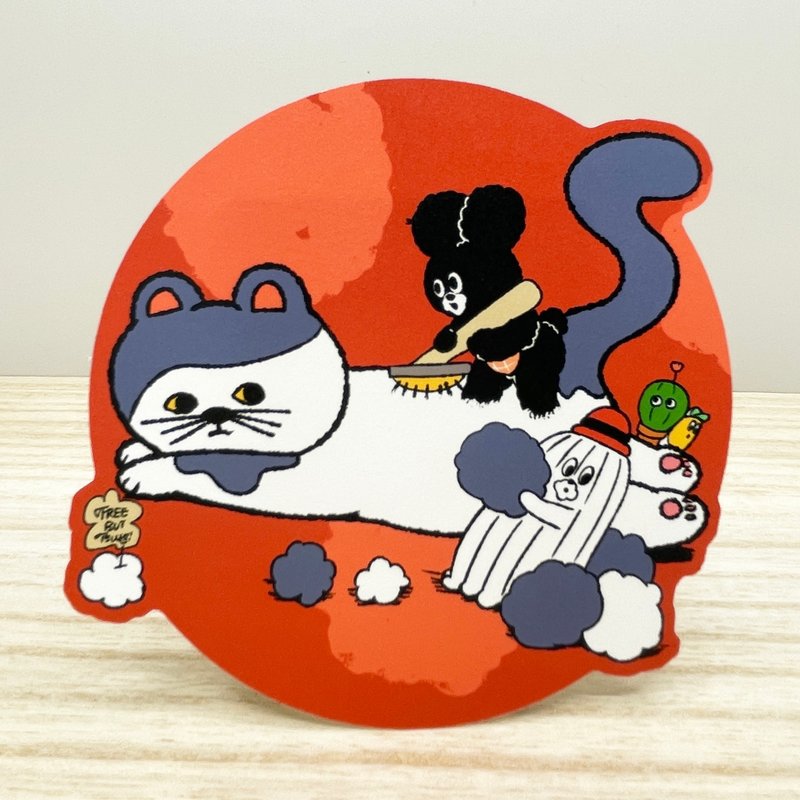 ダイカットメッセージカード　毛玉狩り - 卡片/明信片 - 紙 