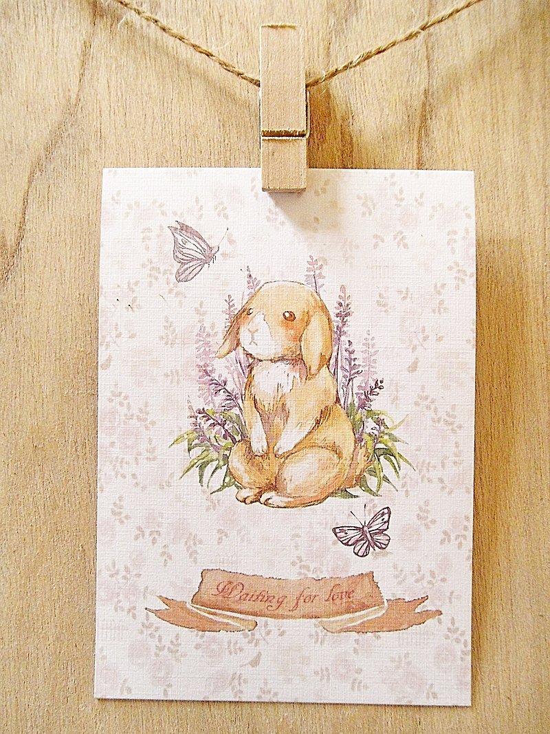 Huayan rabbit lavender is waiting / single-sided postcard postcard - การ์ด/โปสการ์ด - กระดาษ 