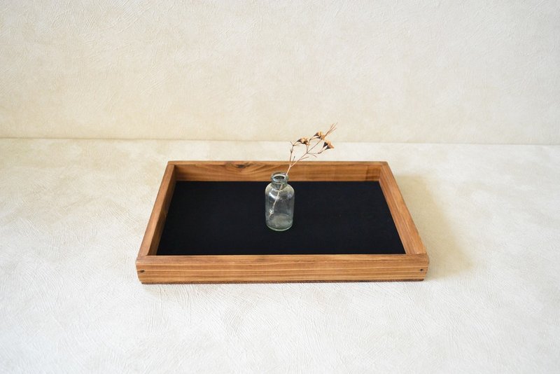 0310mito Japanese Cypress Tray with Black Velour - Other Furniture - Wood Black