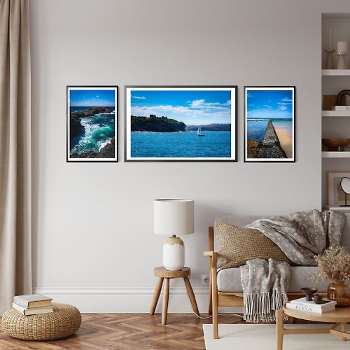 Ryan Campbell Photography Set of 3 Blue Ocean Prints - Ocean Tranquility Bundle