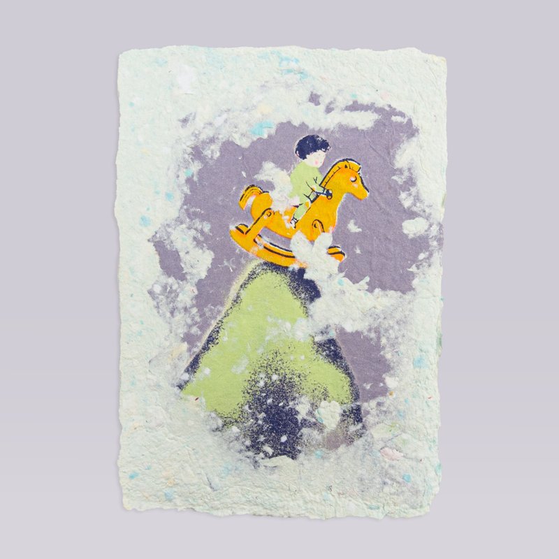 【手工畫/卡片】平衡 (20x14cm) - 海報/掛畫/掛布 - 紙 藍色