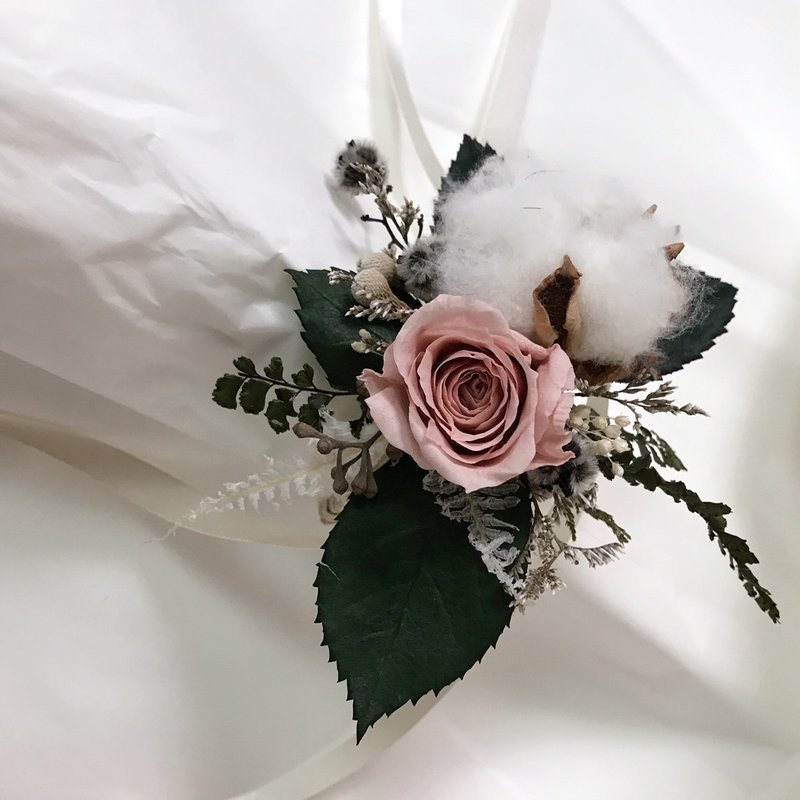 Flora Flower婚禮永生花手腕花-永生玫瑰 - 胸花/手腕花 - 植物．花 