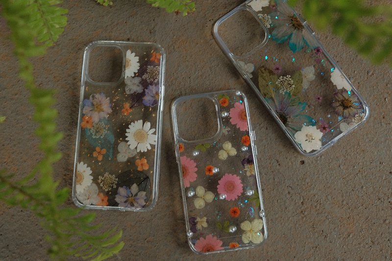 Special offer in stock before going abroad/iPhone13 pro embossed mobile phone case embossed handmade glue protection - Phone Cases - Plants & Flowers 