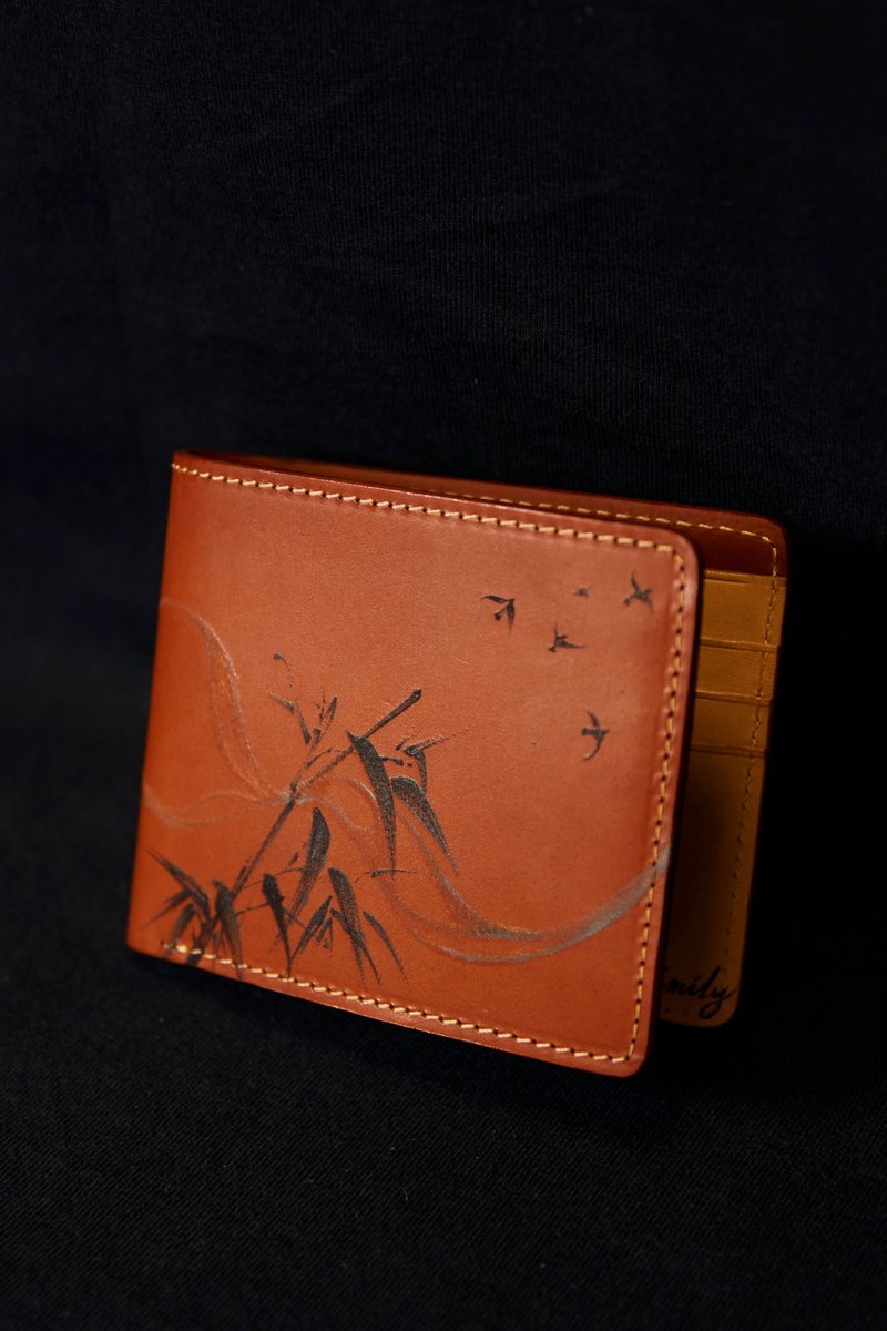 【Customized】Tattooed leather wallet gift - Wallets - Genuine Leather 