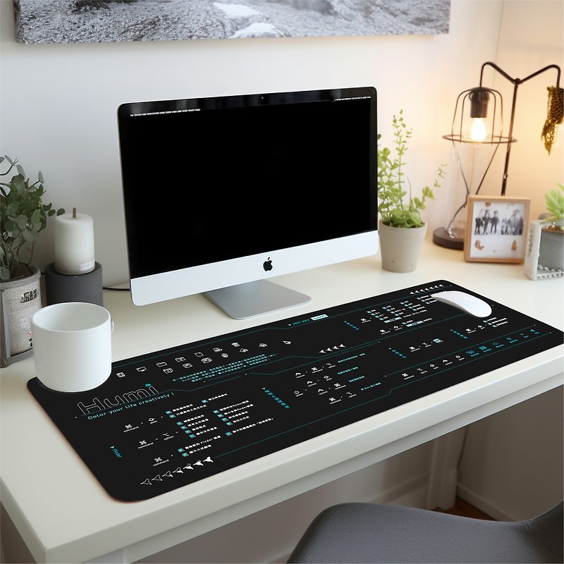 【Humi Classic - MacOS 快捷鍵-繁體中文版】居家辦公/滑鼠桌墊 - 滑鼠墊 - 橡膠 黑色