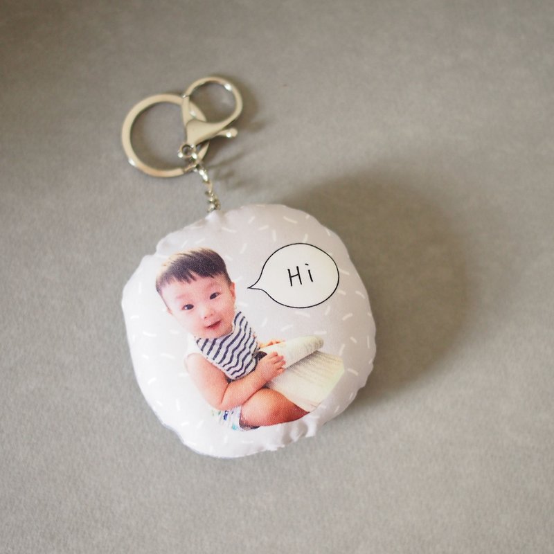 【Customized gift】Baby simulation key ring (round) Children's key ring birthday gift - Keychains - Other Materials Multicolor