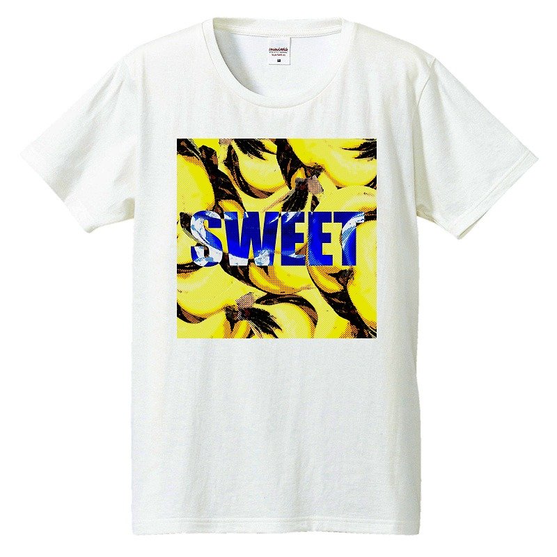 [T-shirt] sweet banana - เสื้อยืดผู้ชาย - ผ้าฝ้าย/ผ้าลินิน ขาว