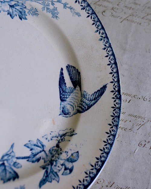 フランス アンティーク ツバメ 鳥 プレート 平皿 - メルカリ