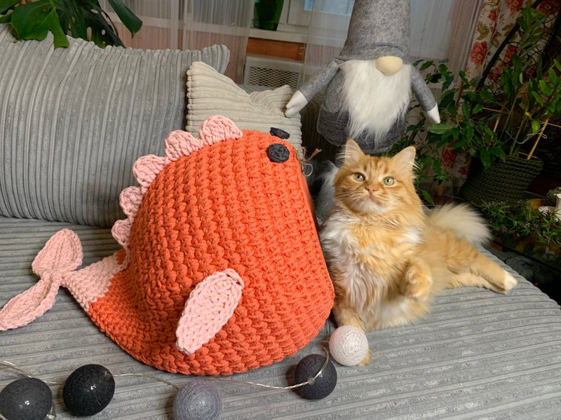 Digital crocheted pattern of a house for a cat FISH in PDF format with a video. - 手工藝教學/工具書 - 其他材質 