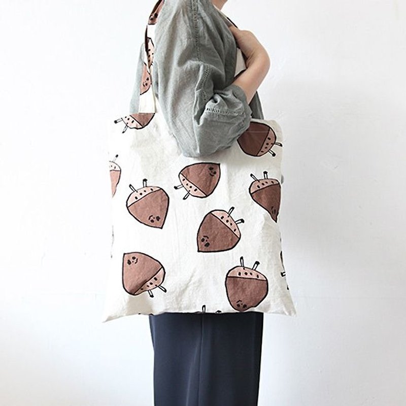 Clear Specials - Forest Cotton Shoulder Bag - Chestnut Head, LWK36753 - Handbags & Totes - Cotton & Hemp Brown