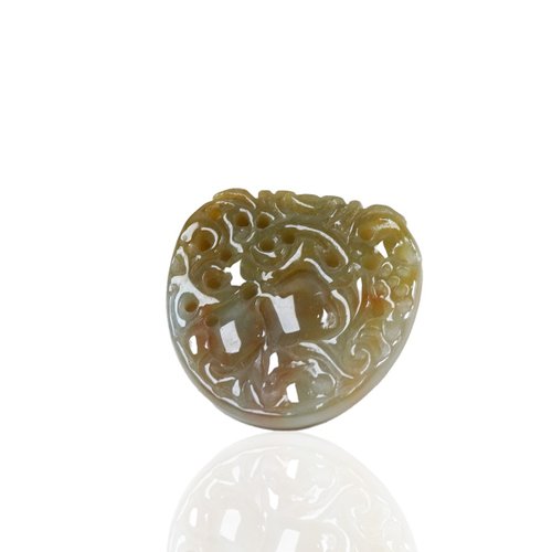 瓔珞珠寶盒 E.L.Jewelry Box 黃翡翡翠懷古雕花片項鍊 | 天然緬甸玉翡翠A貨 | 送禮