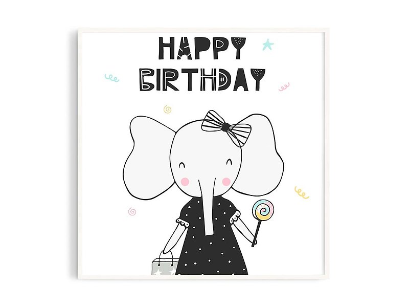 Birthday Party G13丨Illustration/Hanging Picture/Made in Taiwan/Poster/Log Picture Frame/Customized Size - Posters - Paper White
