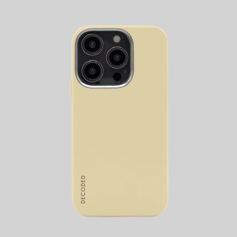【限時7折】DECODED | iPhone 14/13 系列抗菌矽膠手機殼-奶油黃 - 手機殼/手機套 - 矽膠 黃色