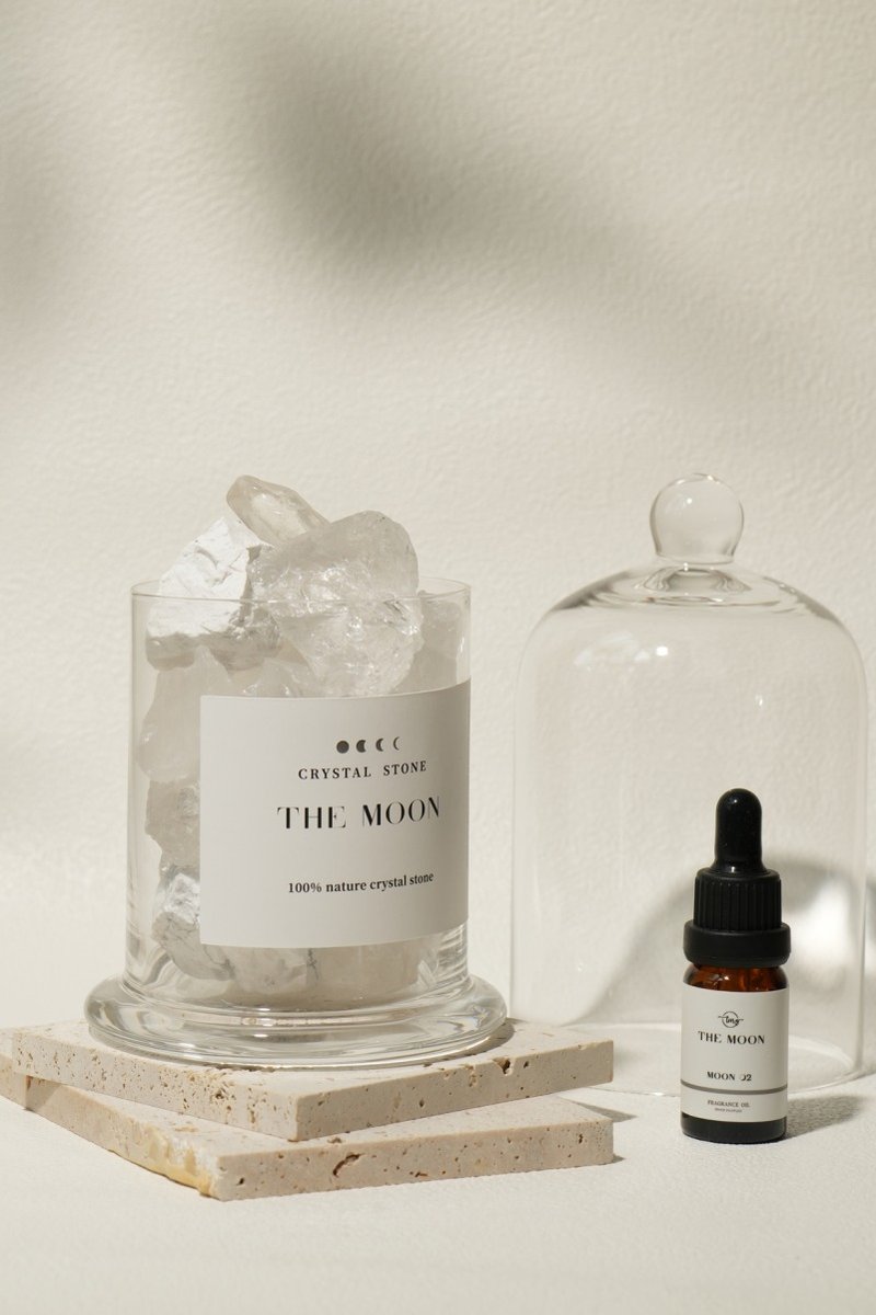 Snowy iceberg// Moon-sun mineral diffuser gift box - Fragrances - Crystal White