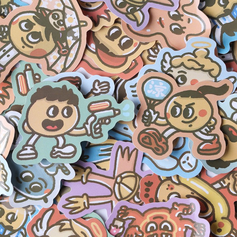 BOPOMOO family Hot Hot Summer Water Resistant Sticker - สติกเกอร์ - กระดาษ หลากหลายสี