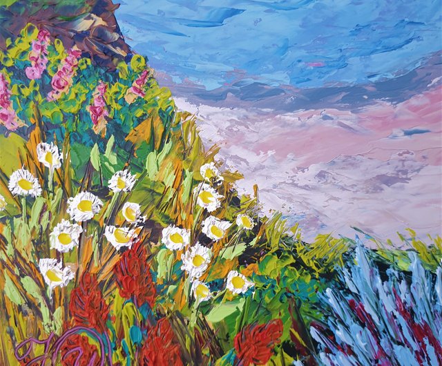 ビッグサー絵画海景オリジナルアートカリフォルニアウォール ビッグサー絵画海景オリジナルアートカリフォルニアウォール