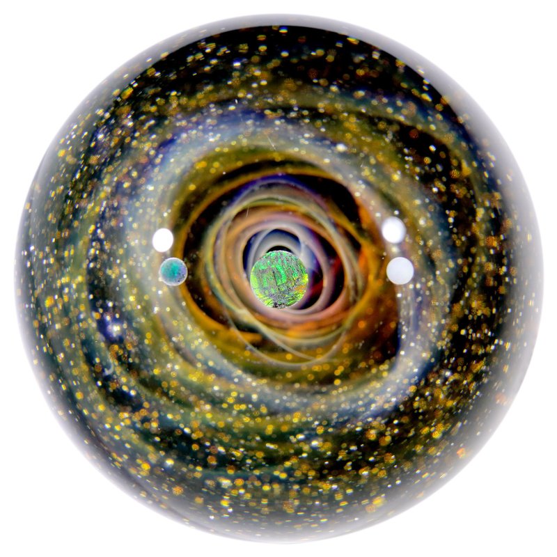 56mm 宇宙玻璃球擺設 no.M229 - 擺飾/家飾品 - 玻璃 橘色