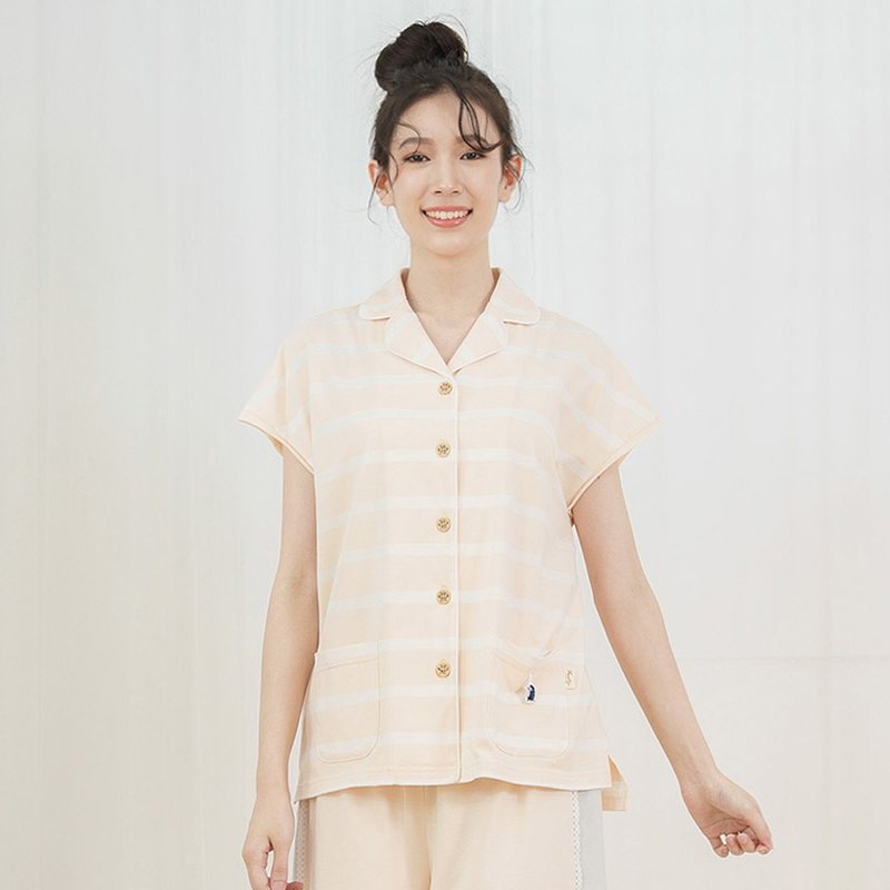 立體小刺蝟落肩短袖襯衫-UMORFIL-羽毛鵝黃/居家服 - 居家服/睡衣 - 棉．麻 黃色