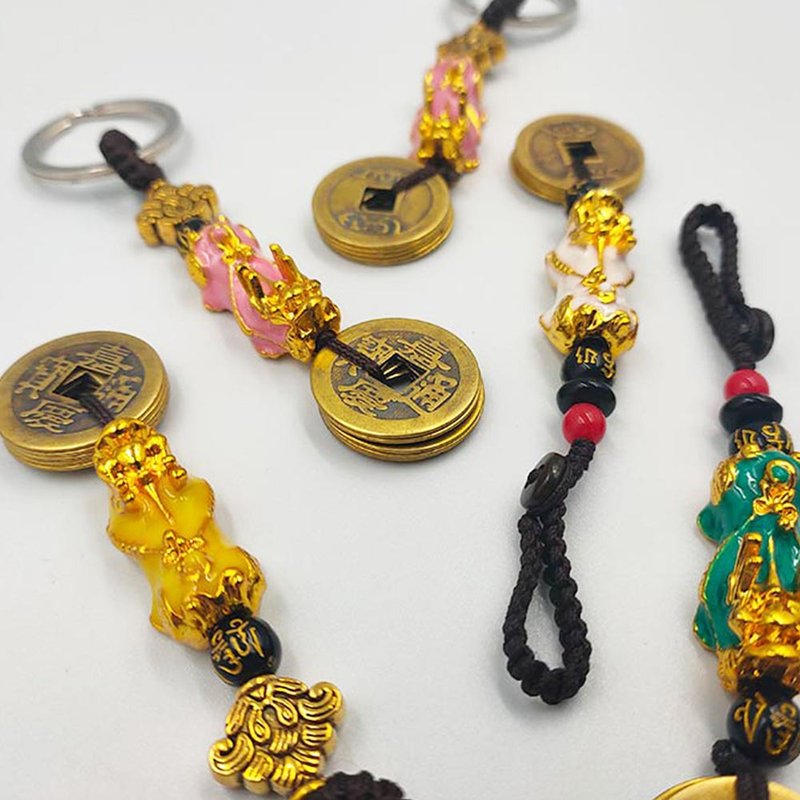 古錢金屬環/掛繩吊飾-共4款 首飾 飾品 開運小物 - 擺飾/家飾品 - 其他材質 多色