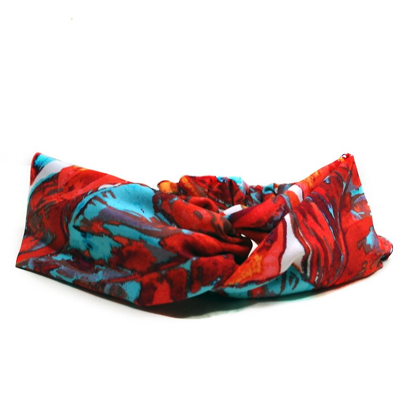 Passion Desert Elastic Cloth Cross Headband - Headbands - Cotton & Hemp Red