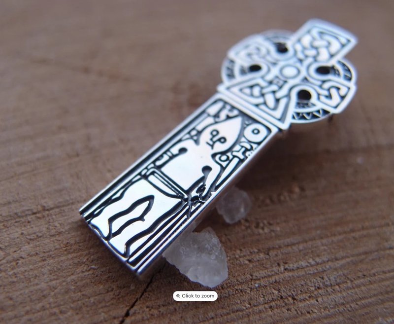 Sterling Silver Viking Cross Pendant - 項鍊 - 純銀 銀色