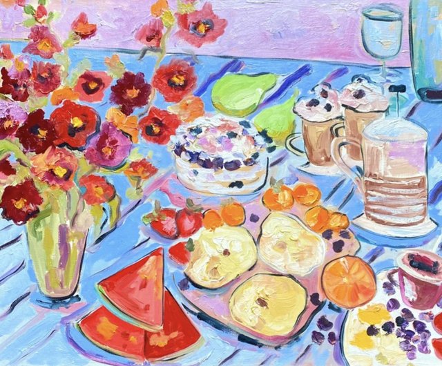 インテリア　絵画 油絵 題ー食堂ー f50 インテリア絵画 油絵 題ー食堂ー f50