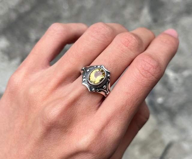 Xiyingyao 925シルバーイエローダイヤモンド カット宝石天然クリスタル 