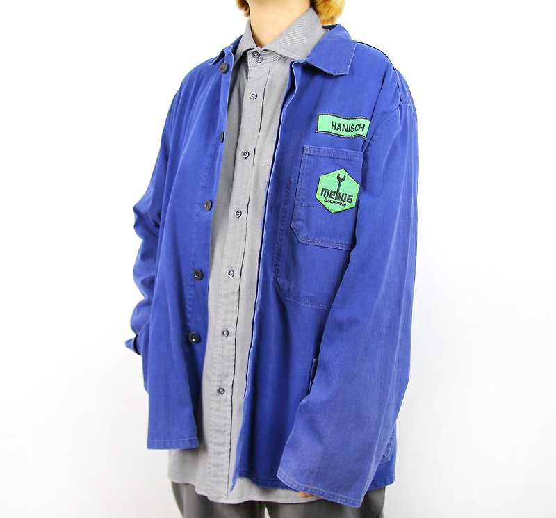 Back to Green:: European Tooling Green Cloth //Workers Jacket Vintage - Men's Coats & Jackets - Cotton & Hemp 