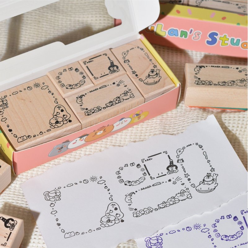 Bu Lan's sales department cute framed wooden stamp - Stamps & Stamp Pads - Wood 