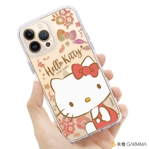 永橙.GARMMA-三麗鷗/LINE FRIENDS/蠟筆小新正式授權商 GARMMA Hello Kitty iPhone 13系列 保護套 Kitty的小花園