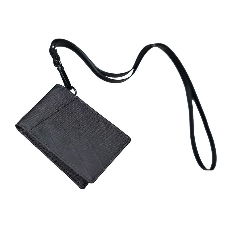 二つ折りカードホルダー - 超薄型、超軽量の防水カードホルダー - 財布 - 防水素材 ブラック