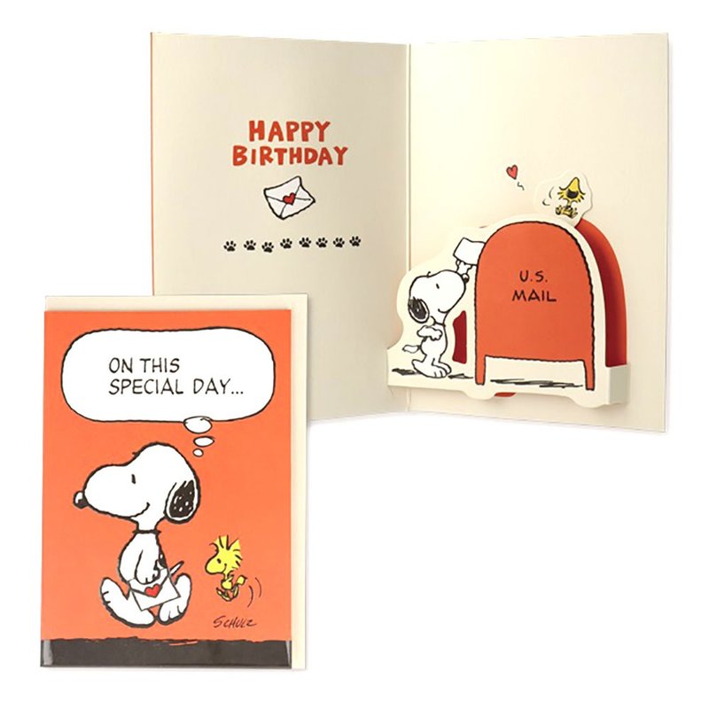 立體卡-Snoopy投信箱【Hallmark-JP日本卡片 生日祝福】 - 卡片/明信片 - 紙 多色