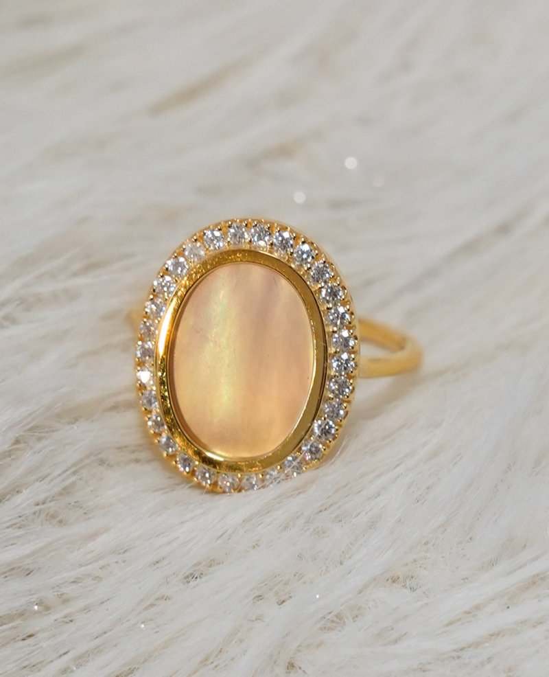 Melee Mother of Pearl Ring - แหวนทั่วไป - โลหะ ขาว