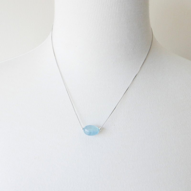 Original series. Sea Sapphire Soft Candy Clavicle Chain - Collar Necklaces - Gemstone Blue