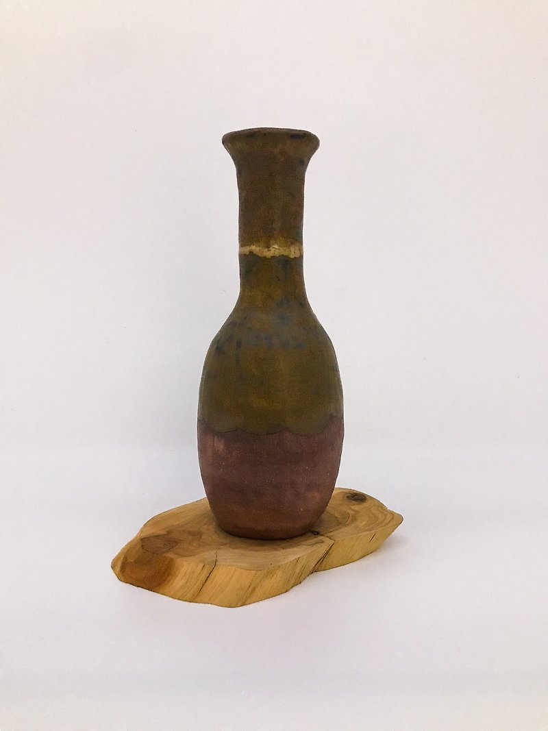 手捏陶花瓶 - 花瓶/陶器 - 陶 咖啡色