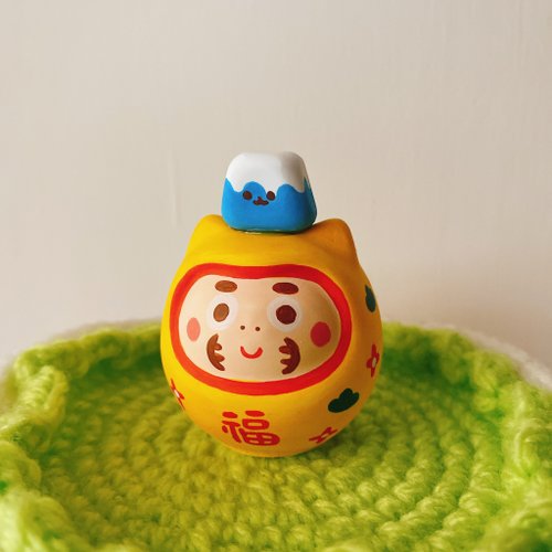 十三小時雜貨店 擴香石 | 緣起物系列 | 手繪 富士山達摩