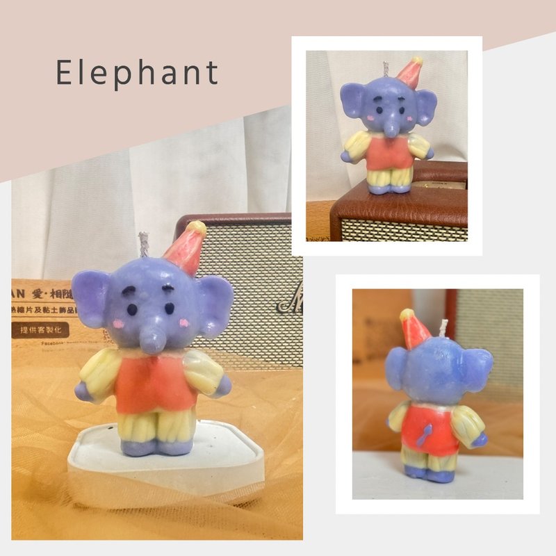 Handmade Candles-Little Cute Elephant Candles - ของวางตกแต่ง - ขี้ผึ้ง สีม่วง