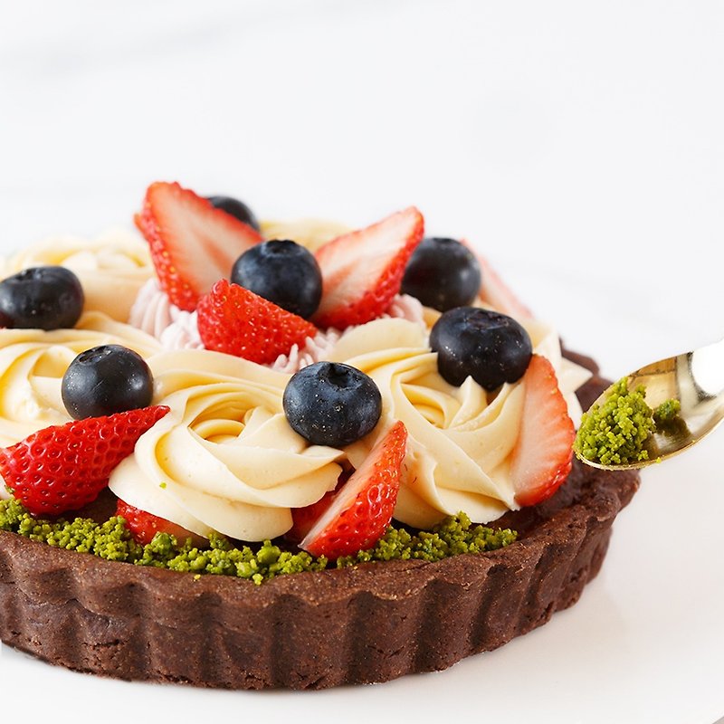 【LeFRUTA朗芙】賈桂琳花園 / 莓果香緹巧克力塔 6吋 - 蛋糕/甜點 - 新鮮食材 綠色