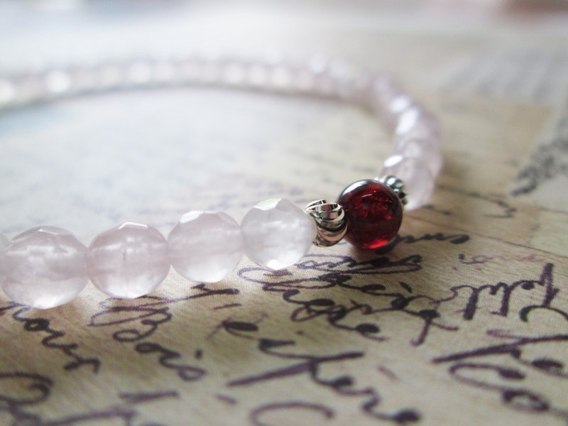 -Promise Series-Garnet Pink Crystal Bracelet (Limited Item) - สร้อยข้อมือ - เครื่องเพชรพลอย สึชมพู