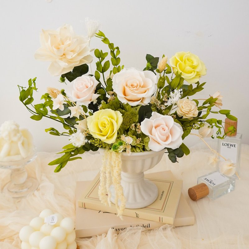 永生花開幕花禮冠軍杯-白綠色 - 乾燥花/永生花 - 植物．花 綠色