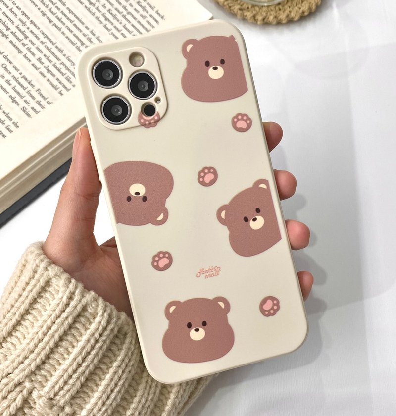 Bear foot pattern Beige Mobile phone case Silicone Protective Case - เคส/ซองมือถือ - ซิลิคอน สีนำ้ตาล