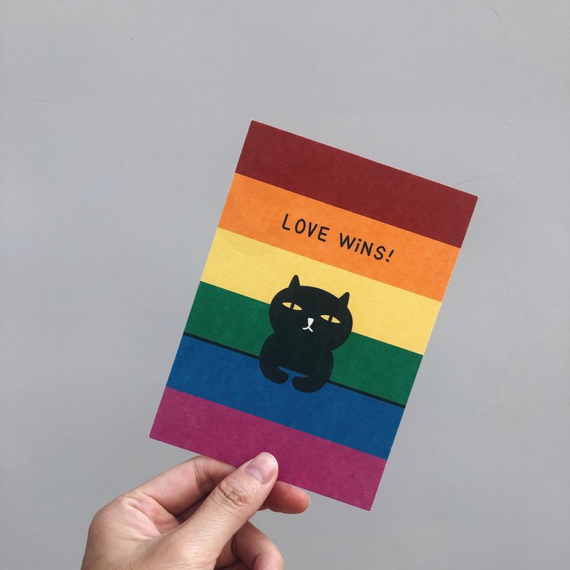 Love wins 壞貓咪 愛贏了/ 明信片 - 卡片/明信片 - 紙 