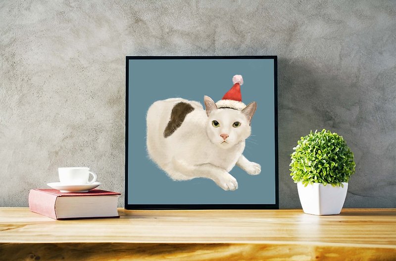 Customized pet cat portrait/pet drawing - Photo Albums & Books - Paper White