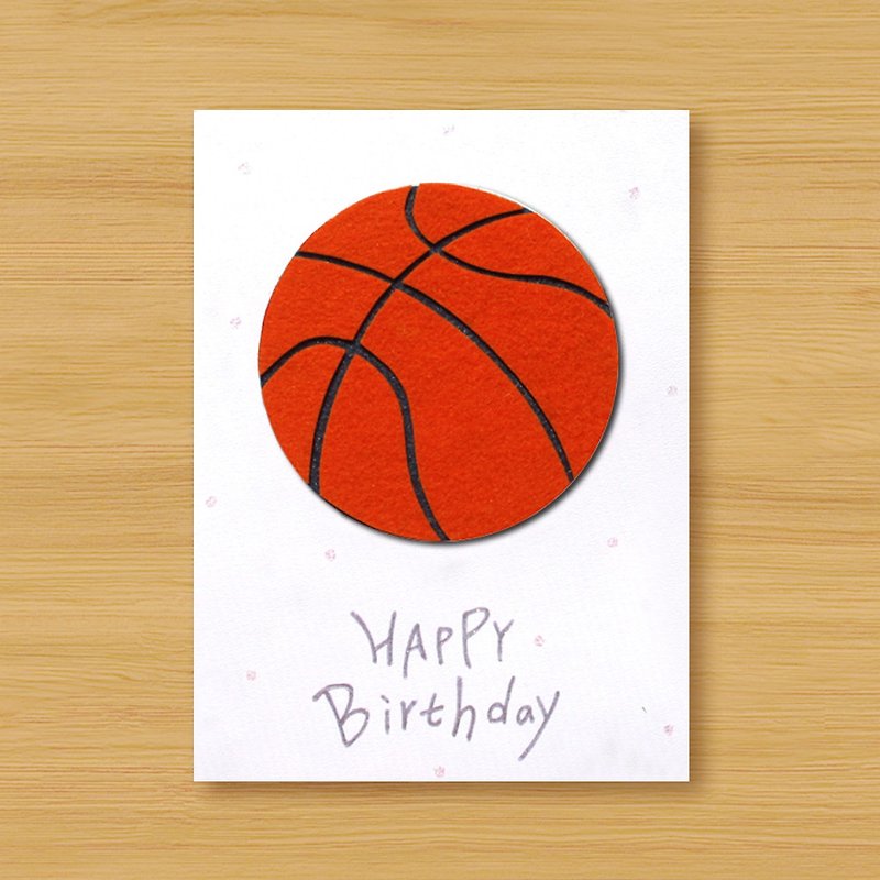 (4 types for choice) handmade ball birthday card_ basketball, volleyball, baseball, softball - การ์ด/โปสการ์ด - ไฟเบอร์อื่นๆ สีแดง