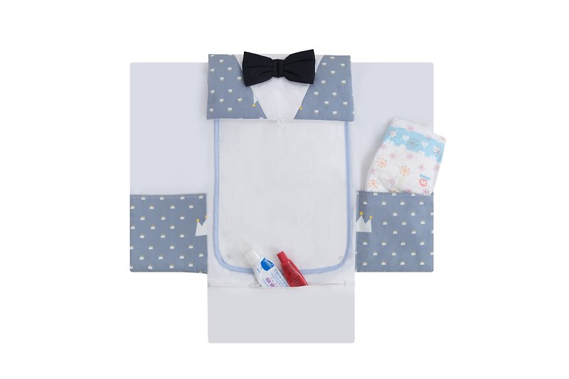 Portable diaper pad (little gentleman) - อื่นๆ - ผ้าฝ้าย/ผ้าลินิน สีน้ำเงิน