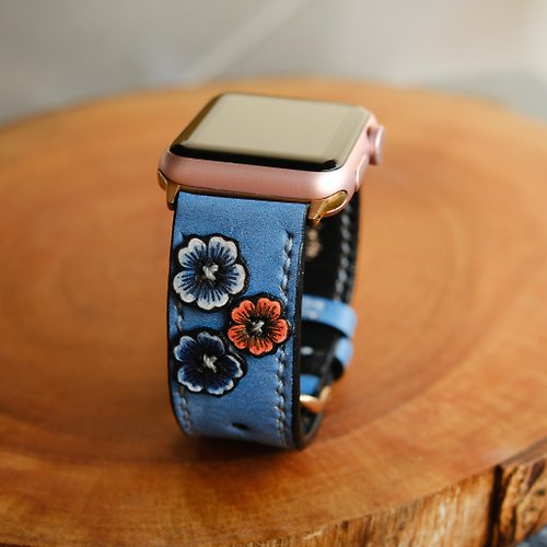 RuslieStraps Apple Watch Band 38mm 42mm, HandStitched Handmade, Series 3