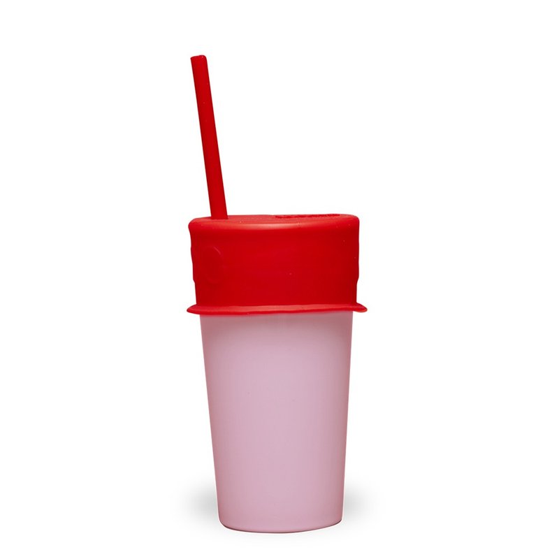 加拿大LUUMI Lid and Straw 密封蓋吸管組 紅 - 環保吸管 - 矽膠 紅色