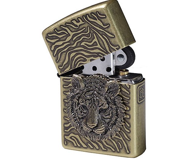 ZIPPO Official Flagship Store] Drilling Gold Tiger Windproof 